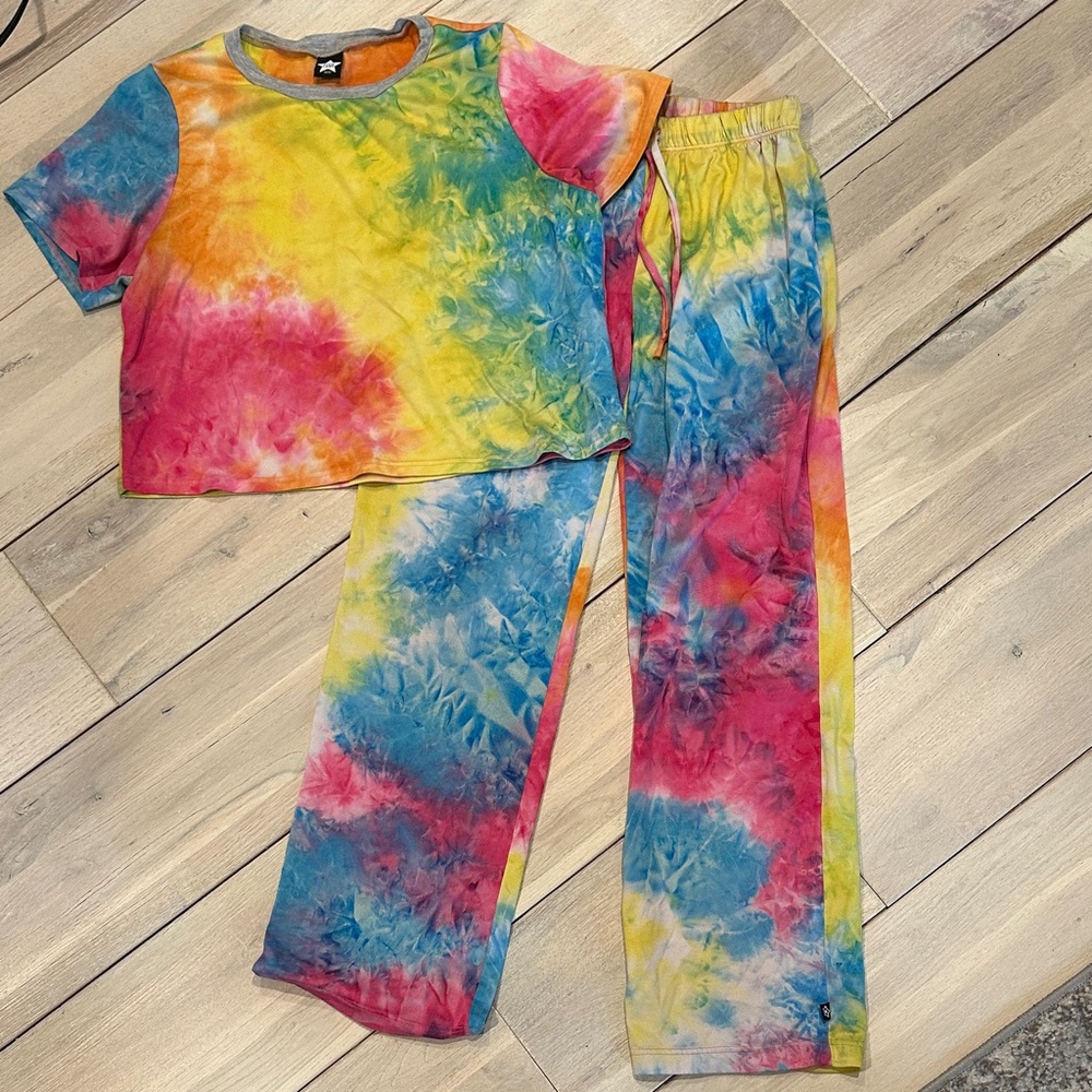 Tie-Dye Kids Pajama Set - Vibrant Multi-Color